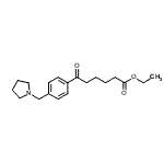 structure of CAS# 898777-13-4, Ethyl 6-oxo-6-[4-(1-pyrrolidinylmethyl)phenyl]hexanoate;ethyl 6-oxo-6-[(4-pyrrolidinomthyl)phenyl]hexanoate
