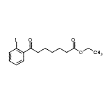 structure of CAS# 898777-18-9, Ethyl 7-(2-iodophenyl)-7-oxoheptanoate;ethyl 7-(2-iodophenyl)-7-oxoheptanoate