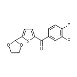 structure of CAS# 898778-82-0, (3,4-Difluorophenyl)[5-(1,3-dioxolan-2-yl)-2-thienyl]methanone;2-(3,4-Difluorobenzoyl)-5-(1,3-dioxolan-2-yl)thiophene