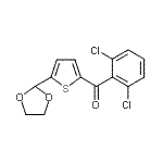 structure of CAS# 898778-92-2, (2,6-Dichlorophenyl)[5-(1,3-dioxolan-2-yl)-2-thienyl]methanone;2-(2,6-Dichlorobenzoyl)-5-(1,3-dioxolan-2-yl)thiophene