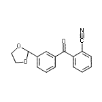 structure of CAS# 898778-93-3, 2-[3-(1,3-Dioxolan-2-yl)benzoyl]benzonitrile;2-cyano-3'-(1,3-dioxolan-2-yl)benzophenone
