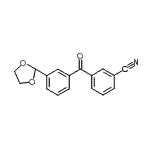 structure of CAS# 898778-95-5, 3-[3-(1,3-Dioxolan-2-yl)benzoyl]benzonitrile;3-cyano-3'-(1,3-dioxolan-2-yl)benzophenone