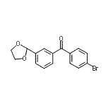 结构式 CAS# 898779-18-5, (4-溴苯基)[3-(1,3-二氧戊环-2-基)苯基]甲酮