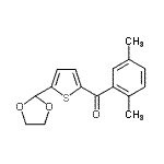 结构式 CAS# 898779-22-1, (2,5-二甲基苯基)[5-(1,3-二氧戊环-2-基)-2-噻吩基]甲酮