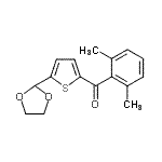 structure of CAS# 898779-25-4, (2,6-Dimethylphenyl)[5-(1,3-dioxolan-2-yl)-2-thienyl]methanone;2-(2,6-Dimethylbenzoyl)-5-(1,3-dioxolan-2-yl)thiophene