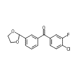structure of CAS# 898779-51-6, (4-Chloro-3-fluorophenyl)[3-(1,3-dioxolan-2-yl)phenyl]methanone;4-chloro-3'-(1,3-dioxolan-2-yl)-3-fluorobenzophenone