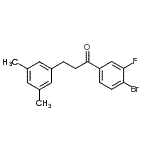 structure of CAS# 898780-74-0, 1-(4-Bromo-3-fluorophenyl)-3-(3,5-dimethylphenyl)-1-propanone;4'-bromo-3-(3,5-dimethylphenyl)-3'-fluoropropiophenone