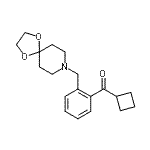 structure of CAS# 898781-14-1, Cyclobutyl[2-(1,4-dioxa-8-azaspiro[4.5]dec-8-ylmethyl)phenyl]methanone;cyclobuty<wbr>l 2-[8-(1<wbr>,4-dioxa-<wbr>8-azaspir<wbr>o[4.5]dec<wbr>yl)methyl<wbr>]phenyl k<wbr>etone