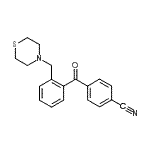 structure of CAS# 898781-58-3, 4-[2-(4-Thiomorpholinylmethyl)benzoyl]benzonitrile;4'-cyano-2-thiomorpholinomethyl benzophenone