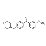 structure of CAS# 898782-34-8, (3-Methoxyphenyl)[4-(4-thiomorpholinylmethyl)phenyl]methanone;3-methoxy-4'-thiomorpholinomethyl benzophenone