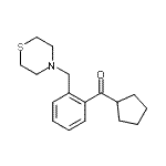structure of CAS# 898782-56-4, Cyclopentyl[2-(4-thiomorpholinylmethyl)phenyl]methanone;cyclopentyl 2-(thiomorpholinomethyl)phenyl ketone
