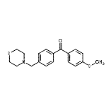 structure of CAS# 898782-57-5, [4-(Methylsulfanyl)phenyl][4-(4-thiomorpholinylmethyl)phenyl]methanone;4-thiomethyl-4'-thiomorpholinomethyl benzophenone