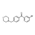 结构式 CAS# 898782-59-7, (3-溴苯基)[4-(4-硫代吗啉基甲基)苯基]甲酮