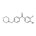 structure of CAS# 898782-83-7, (4-Bromo-3-fluorophenyl)[4-(4-thiomorpholinylmethyl)phenyl]methanone;4-bromo-3-fluoro-4'-thiomorpholinomethyl benzophenone