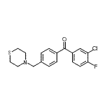 structure of CAS# 898782-87-1, (3-Chloro-4-fluorophenyl)[4-(4-thiomorpholinylmethyl)phenyl]methanone;3-chloro-4-fluoro-4'-thiomorpholinomethyl benzophenone