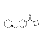 structure of CAS# 898783-30-7, Cyclobutyl[4-(4-thiomorpholinylmethyl)phenyl]methanone;cyclobutyl 4-(thiomorpholinomethyl)phenyl ketone