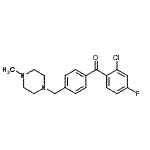 structure of CAS# 898783-99-8, (2-Chloro-4-fluorophenyl){4-[(4-methyl-1-piperazinyl)methyl]phenyl}methanone;2-chloro-4-fluoro-4'-(4-methylpiperazinomethyl) benzophenone