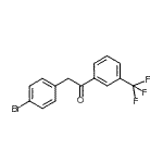 结构式 CAS# 898784-25-3, 2-(4-溴苯基)-1-[3-(三氟甲基)苯基]乙酮