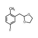 结构式 CAS# 898785-10-9, 2-(5-氟-2-甲基苄基)-1,3-二氧戊环