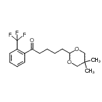 structure of CAS# 898786-67-9, 5-(5,5-Dimethyl-1,3-dioxan-2-yl)-1-[2-(trifluoromethyl)phenyl]-1-pentanone;5-(5,5-di<wbr>methyl-1,<wbr>3-dioxan-<wbr>2-yl)-2'-<wbr>trifluoro<wbr>methylval<wbr>erophenone