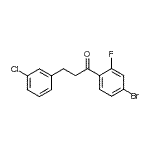 结构式 CAS# 898787-31-0, 1-(4-溴-2-氟苯基)-3-(3-氯苯基)-1-丙酮
