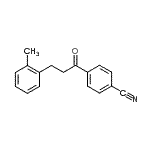 structure of CAS# 898789-26-9, 4-[3-(2-Methylphenyl)propanoyl]benzonitrile;4'-cyano-3-(2-methylphenyl)propiophenone