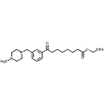 structure of CAS# 898789-55-4, Ethyl 8-{3-[(4-methyl-1-piperazinyl)methyl]phenyl}-8-oxooctanoate;ethyl 8-[3-(4-methylpiperazinomethyl)phenyl]-8-oxooctanoate