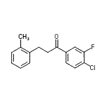 structure of CAS# 898789-64-5, 1-(4-Chloro-3-fluorophenyl)-3-(2-methylphenyl)-1-propanone;4'-chloro-3'-fluoro-3-(2-methylphenyl)propiophenone