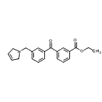 structure of CAS# 898789-84-9, Ethyl 3-[3-(2,5-dihydro-1H-pyrrol-1-ylmethyl)benzoyl]benzoate;3-carboethoxy-3'-(3-pyrrolinomethyl) benzophenone