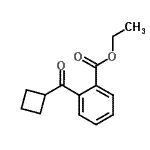 structure of CAS# 898790-52-8, Ethyl 2-(cyclobutylcarbonyl)benzoate;2-Carboethoxyphenyl cyclobutyl ketone;MFCD03841254