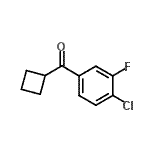 structure of CAS# 898790-85-7, (4-Chloro-3-fluorophenyl)(cyclobutyl)methanone;4-chloro-3-fluorophenyl cyclobutyl ketone