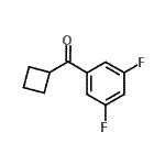 structure of CAS# 898791-30-5, Cyclobutyl(3,5-difluorophenyl)methanone;cyclobutyl 3,5-difluorophenyl ketone