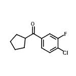 structure of CAS# 898791-60-1, (4-Chloro-3-fluorophenyl)(cyclopentyl)methanone;4-chloro-3-fluorophenyl cyclopentyl ketone
