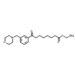 structure of CAS# 898792-52-4, Ethyl 8-[3-(4-morpholinylmethyl)phenyl]-8-oxooctanoate;ethyl 8-[3-(morpholinomethyl)phenyl]-4-oxooctanoate