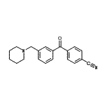 structure of CAS# 898792-72-8, 4-[3-(1-Piperidinylmethyl)benzoyl]benzonitrile;4'-cyano-3-piperidinomethyl benzophenone