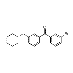 structure of CAS# 898792-90-0, (3-Bromophenyl)[3-(1-piperidinylmethyl)phenyl]methanone;3-bromo-3'-piperidinomethyl benzophenone