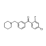 structure of CAS# 898793-46-9, (4-Chloro-2-fluorophenyl)[3-(1-piperidinylmethyl)phenyl]methanone;4-chloro-2-fluoro-3'-piperidinomethyl benzophenone
