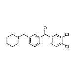 structure of CAS# 898793-54-9, (3,4-Dichlorophenyl)[3-(1-piperidinylmethyl)phenyl]methanone;3,4-dichloro-3'-piperidinomethyl benzophenone