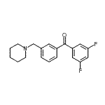 structure of CAS# 898793-62-9, (3,5-Difluorophenyl)[3-(1-piperidinylmethyl)phenyl]methanone;3,5-difluoro-3'-piperidinomethyl benzophenone