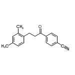 structure of CAS# 898793-69-6, 4-[3-(2,4-Dimethylphenyl)propanoyl]benzonitrile;4'-cyano-3-(2,4-dimethylphenyl)propiophenone