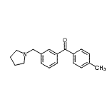 structure of CAS# 898793-97-0, (4-Methylphenyl)[3-(1-pyrrolidinylmethyl)phenyl]methanone;4'-methyl-3-pyrrolidinomethyl benzophenone