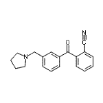 structure of CAS# 898794-09-7, 2-[3-(1-Pyrrolidinylmethyl)benzoyl]benzonitrile;2-cyano-3'-pyrrolidinomethyl benzophenone