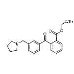 structure of CAS# 898794-18-8, Ethyl 2-[3-(1-pyrrolidinylmethyl)benzoyl]benzoate;2-carboethoxy-3'-pyrrolidinomethyl benzophenone