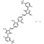 CAS#: 89923-60-4， Disodium 3,3'-{(2,2'-dimethyl-4,4'-biphenyldiyl)bis[2,1-diazenediyl(3-methyl-5-oxo-4,5-dihydro-1H-pyrazole-4,1-diyl)]}bis(4-chlorobenzenesulfonate)