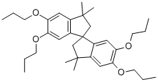 structure of CAS# 89929-65-7, 3,3,3',3'-Tetramethyl-5,5',6,6'-Tetrapropoxy-1,1'-Spirobiindane;3,3,3',3'-TETRAMETHYL-5,5',6,6'-TETRAPROPOXY-1,1'-SPIROBISINDANE;3,3,3',3'-TETRAMETHYL-5,5',6,6'-TETRAPROPOXY-1,1'-SPIROBIINDANE;3,3,3,3-TETRAMETHYL-5,5,6,6-TETRAPROPOXY-1,1-SPIROBIINDANE 98+%