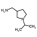structure of CAS# 90203-08-0, 1-(1-Isopropyl-3-pyrrolidinyl)methanamine;(1-Isopropyl-3-pyrrolidinyl)methanamine;(1-isopropylpyrrolidin-3-yl)methanamine;(1-Isopropylpyrrolidin-3-yl)methylamine
