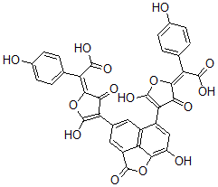 CAS#: 90295-68-4， 8-Hydroxy-4,6-bis[(5E)-5-(alpha-carboxy-4-hydroxybenzylidene)-4-hydroxy-2,5-dihydro-2-oxofuran-3-yl]-2H-naphtho[1,8-bc]furan-2-one
