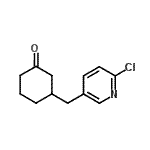 结构式 CAS# 909421-71-2, 3-[(6-氯-3-吡啶基)甲基]环己酮