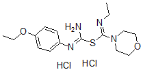 CAS#: 91112-39-9， N'-(4-Ethoxyphenyl)-1-[(ethylimino-morpholinomethyl)thio]formamidine dihydrochloride