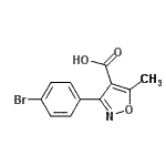structure of CAS# 91182-58-0, 3-(4-Bromophenyl)-5-methyl-1,2-oxazole-4-carboxylic acid;3-(4-bromophenyl)-5-methylisoxazole-4-carboxylic acid;3-(4-Bromphenyl)-5-methylisoxazol-4-carbons??ure;3-(4-Bromphenyl)-5-methylisoxazol-4-carbonsäure